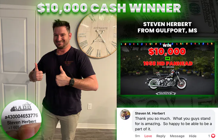 $10,000 Cash
Steven Herbert - Ticket # a430004653776