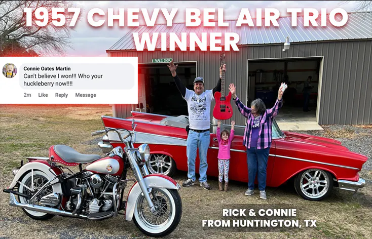 1957 Chevy Bel Air Trio Winner
Rick & Connie Martin - Ticket # a430001625341