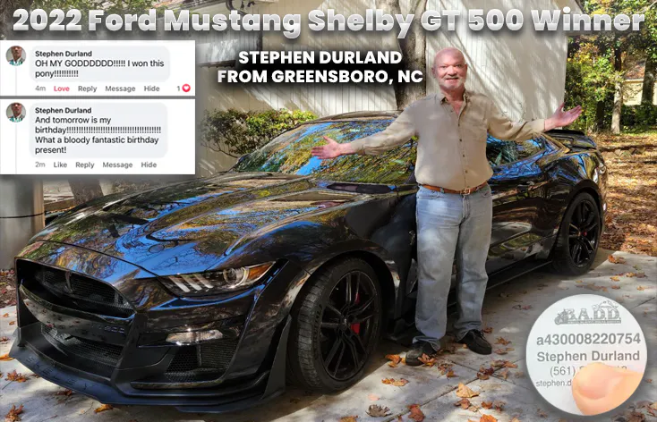 2022 Ford Mustang Shelby GT 500
Stephen Durland - Ticket # a430008220754