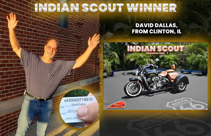 Indian Scout Giveaway
David Dallas - Ticket # a430003719910